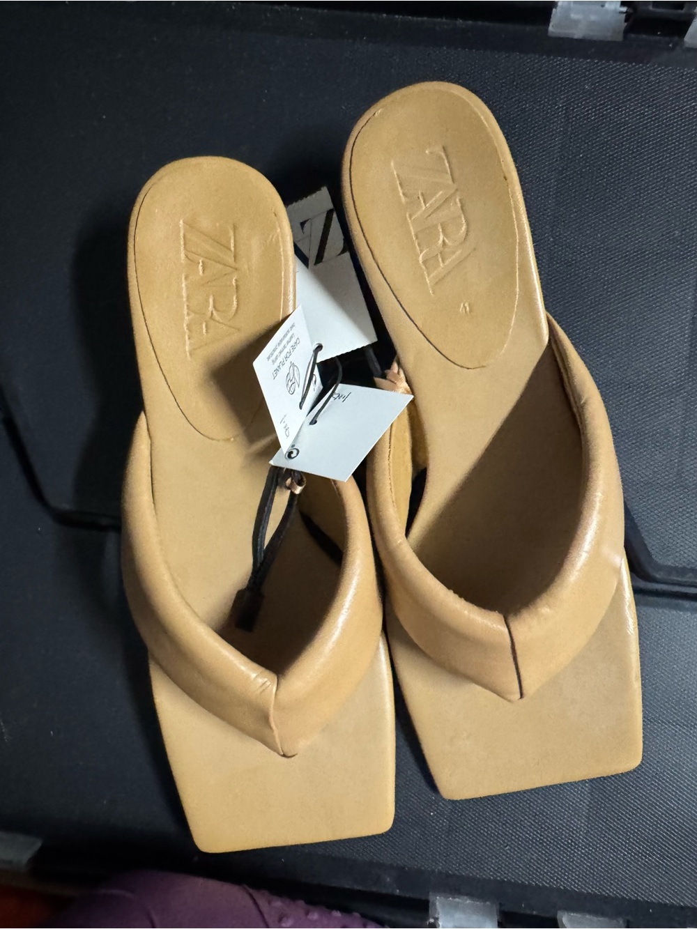 Zara Square-Toe Padded Slide heels